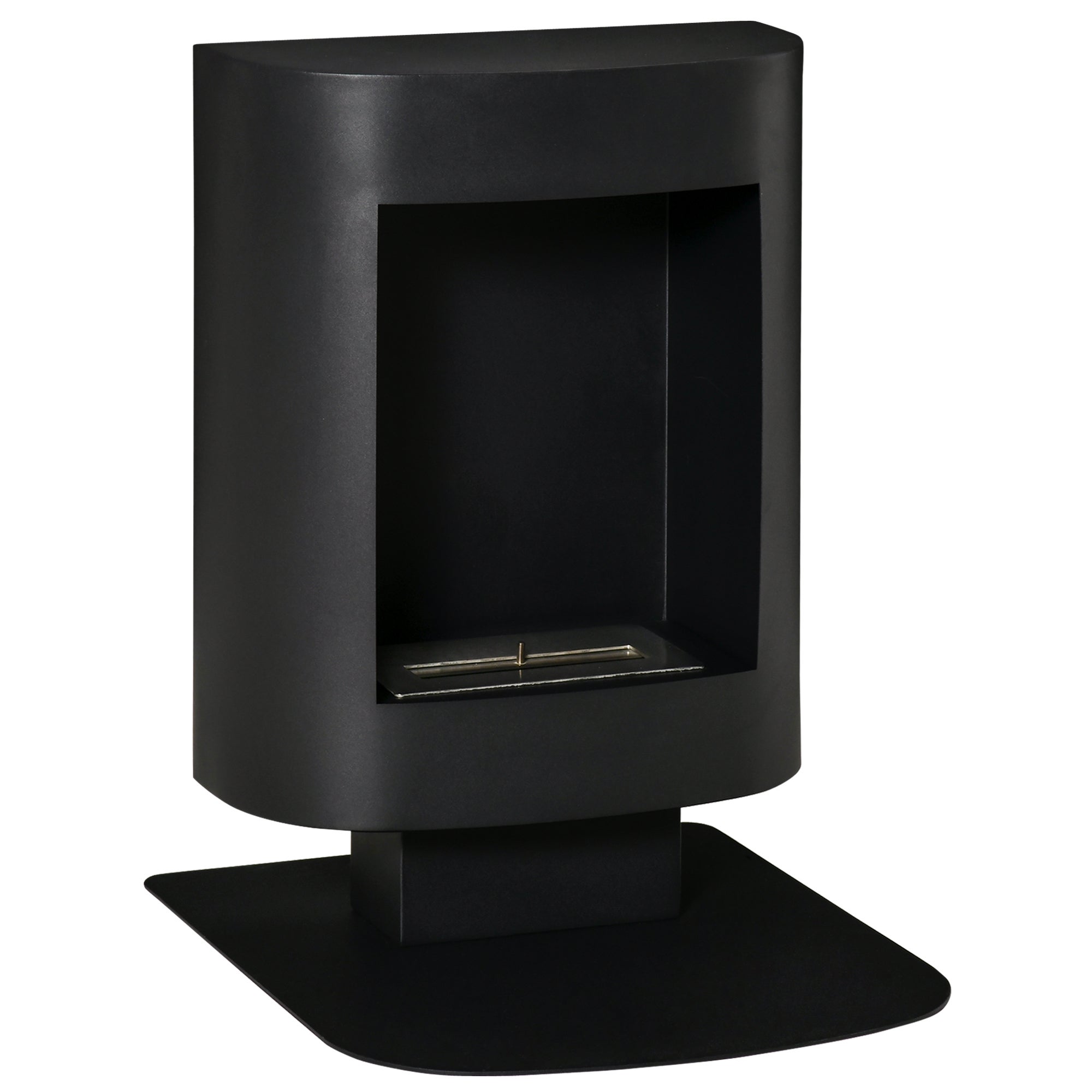 Kominek bioetanolowy z zasobnikiem 0,9 l, ogrzewa do 20 m², wymiary: 46,5 x 53 x 65 cm, kolor czarny
