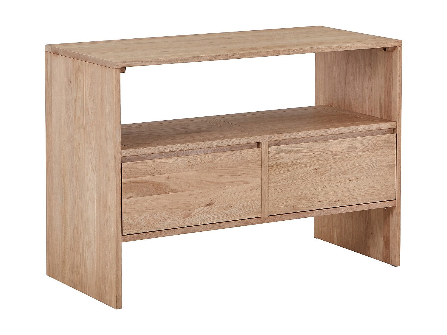 Szafka pod umywalkę z litego dębu - Jasny naturalny - 110 cm - CAVIZO