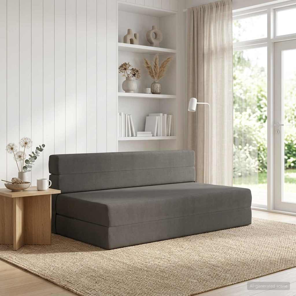 Składana Sofa Łóżko ciemnoszary 152 x 86,5 x 60 cm tkanina vidaXL