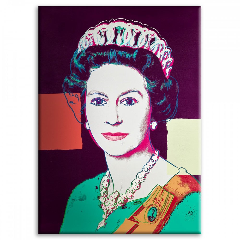Królowa Elżbieta - Andy Warhol - Wydruk na płótnie i oprawiony w drewnianą ramę 100x140 cm