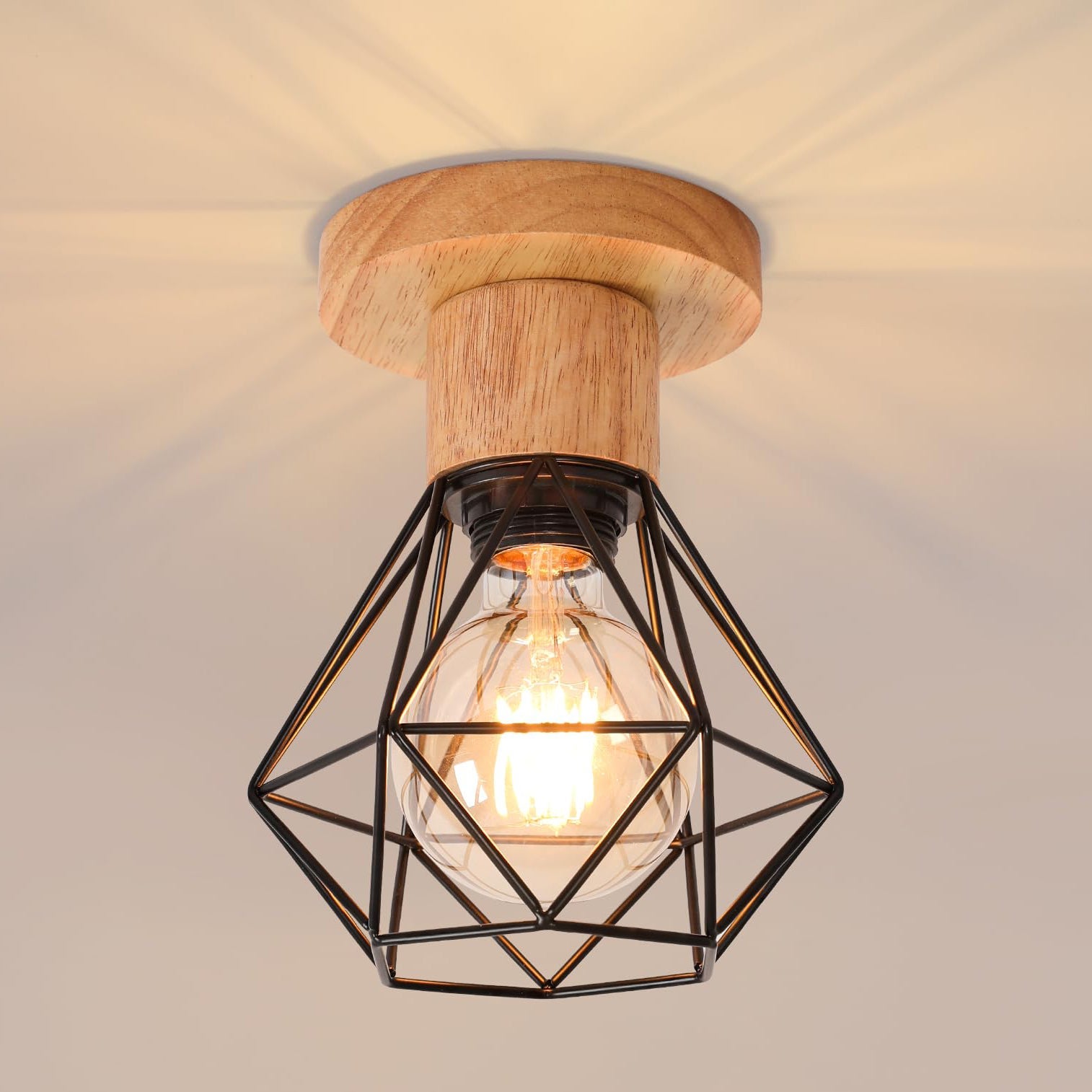 Przemysłowa lampa sufitowa E27 Żyrandol, Vintage wisiorek lampa, metalowa retro kształt klatki lampa sufitowa, oświetlenie sufitowe do salonu kuchni s