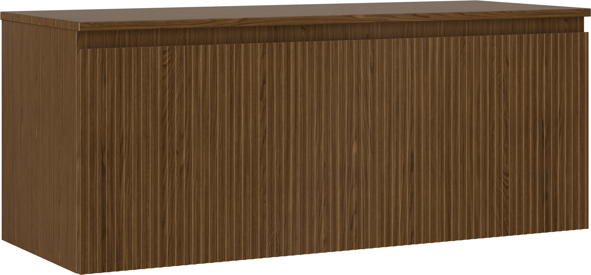 Mexen Rivel szafka łazienkowa podumywalkowa 120 cm z blatem, 1 szuflada, ryflowana , orzech - 91A20-12047-1-BFC86