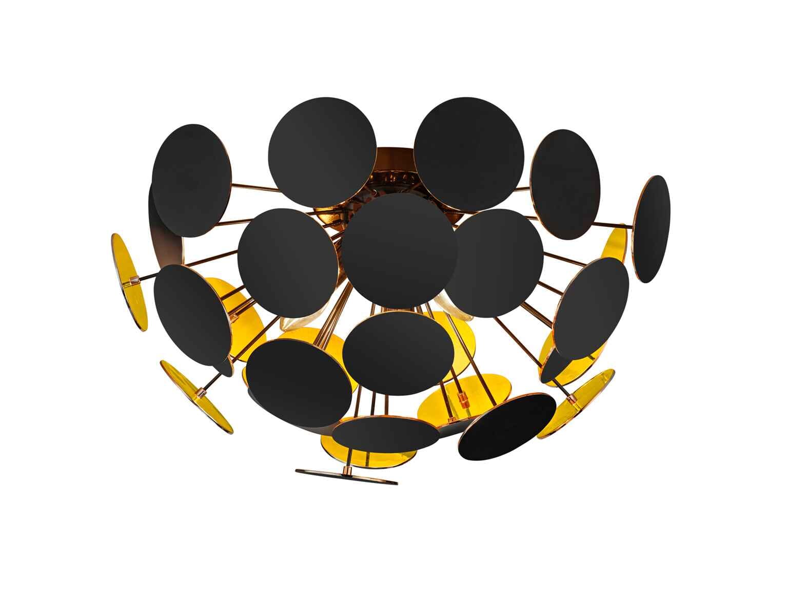 Lampa sufitowa DISCALGO czarno-złota 3xE14x40W metal wym:30x54x54cm IP20 Trio