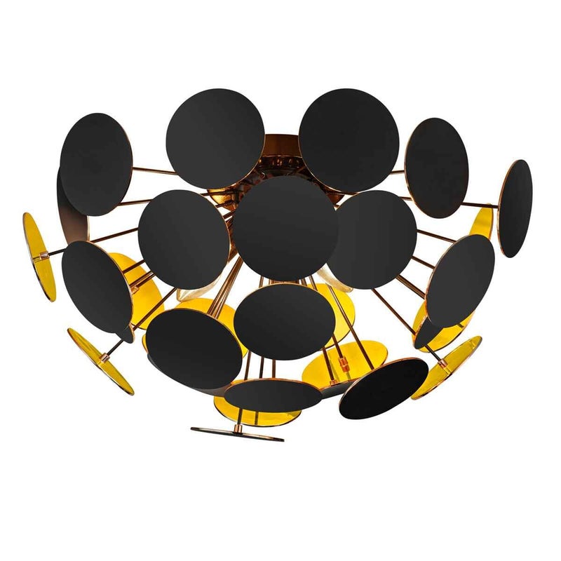 Lampa sufitowa DISCALGO czarno-złota 3xE14x40W metal wym:30x54x54cm IP20 Trio