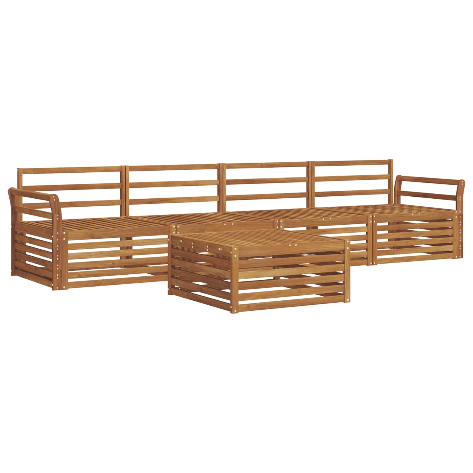 Zestaw sof na zewnątrz 5 pcs Naturalny Lite Drewno Akacji