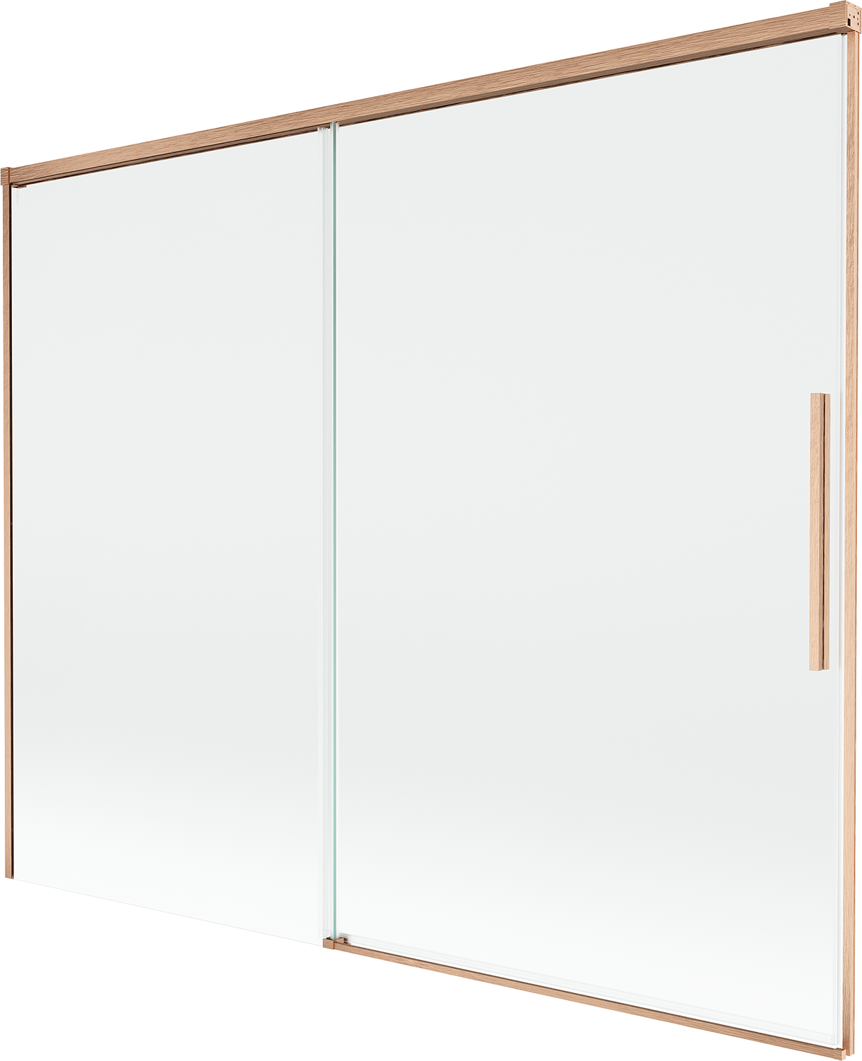 Mexen Rox parawan nawannowy 2-skrzydłowy rozsuwany 190 x 150 cm, transparent, miedź szczotkowana - 8C9-190-001-65-00
