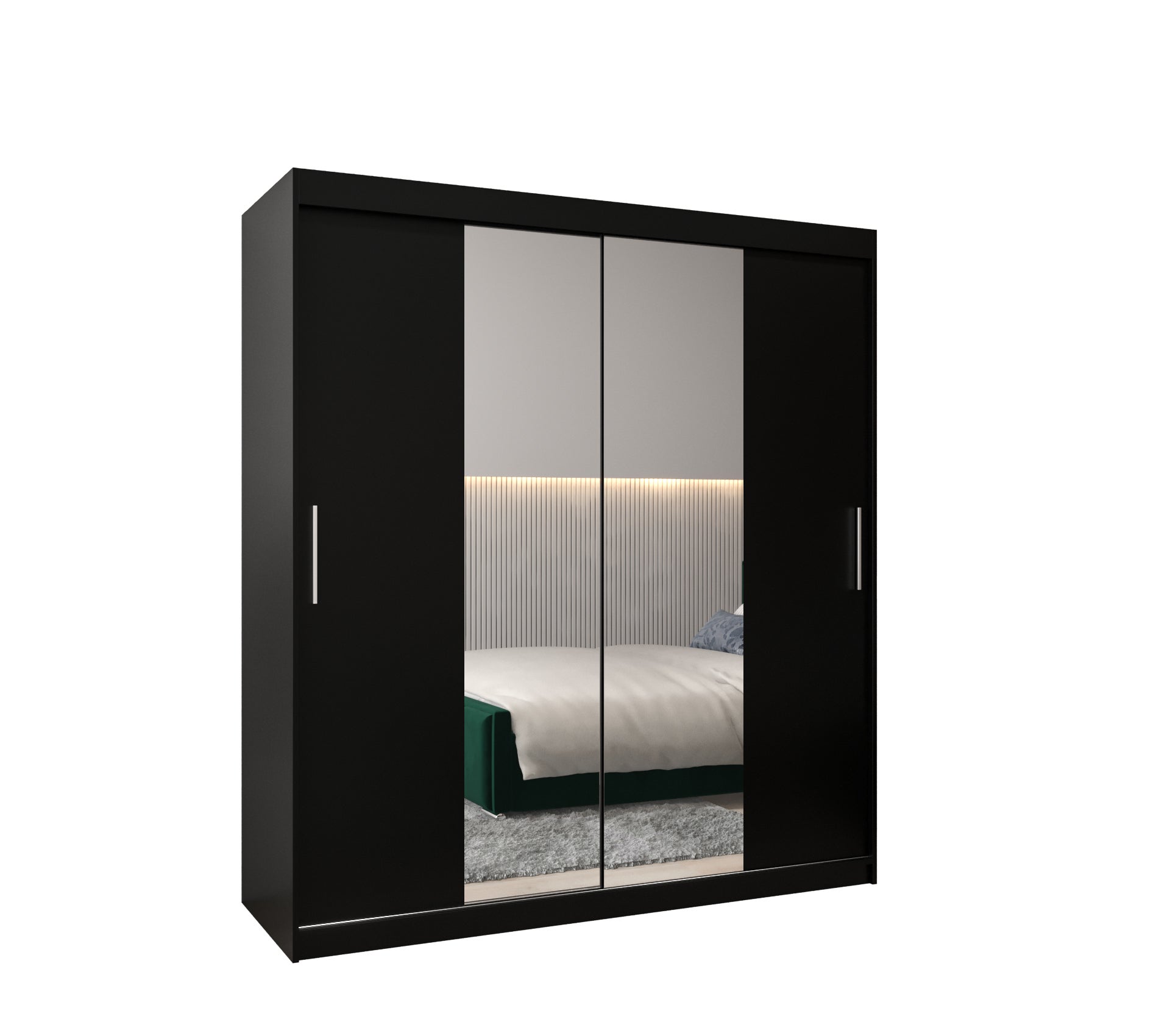 Szafa przesuwna garderoba TOKYO 1 180 x 62 x 200 cm Czarny + Czarny - Abiks Meble