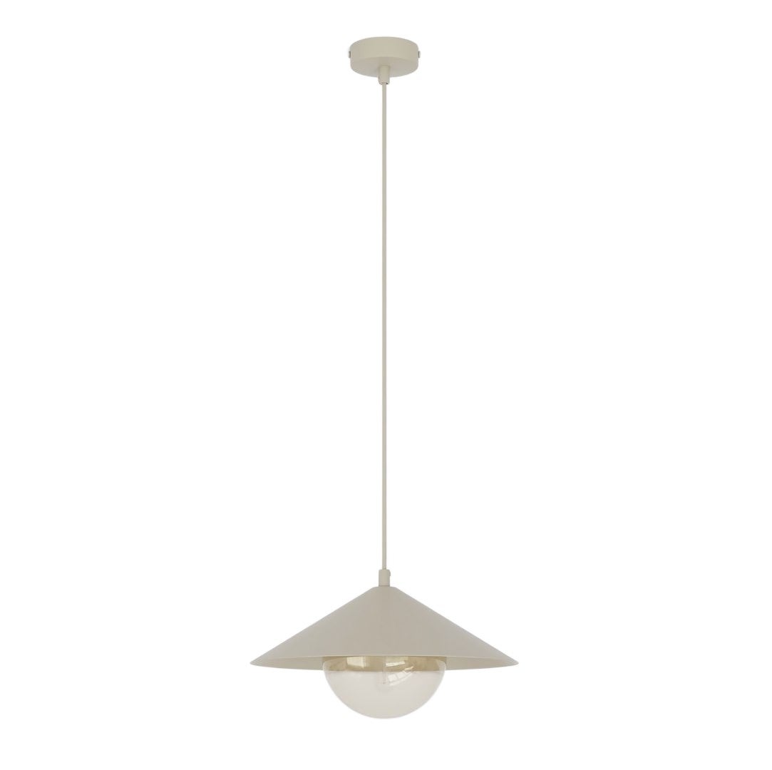 Lampa wisząca minimalistyczna beżowo-bursztynowa szklana kula stożek fi30cm 1xE14 10W MONO Emibig