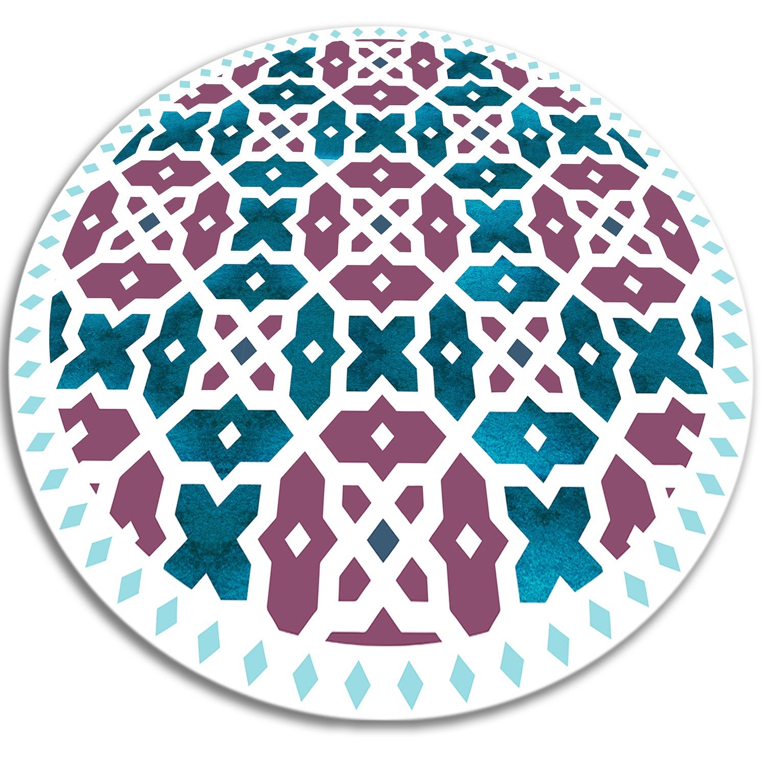 Chodnik PCV okrągły, geometryczne kształty elegancka nowoczesna dekoracja wnętrza 70x70 cm – Tulup