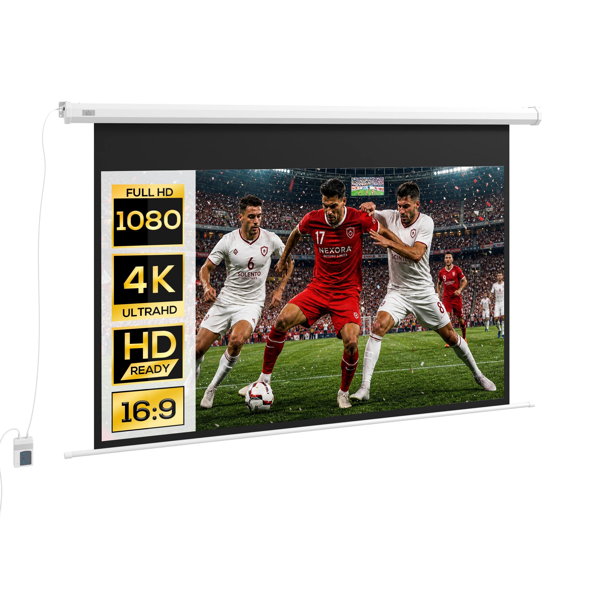 Motorized projection osłona, 120 inches, 16:9 4K HD, ściana lub ceiling mount z remote control, 293.5L x 81W x 176H cm