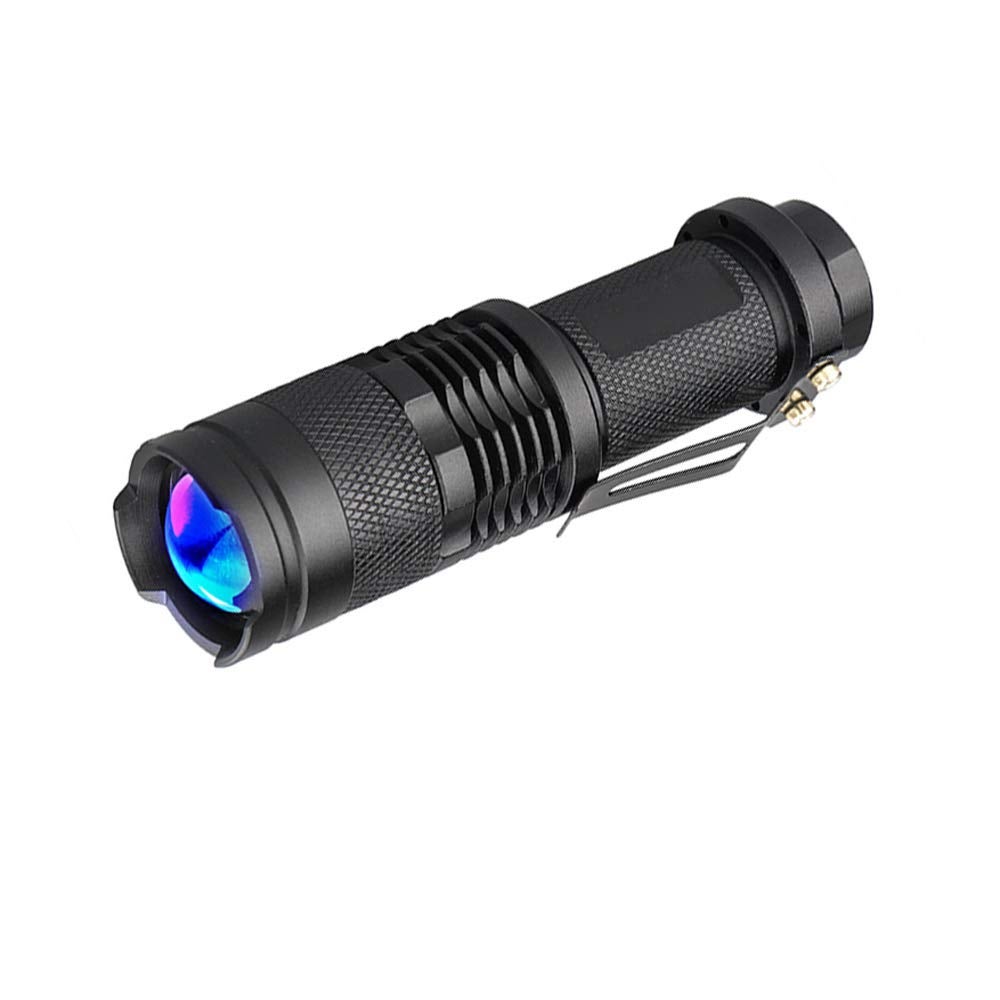 Latarka UV 365nm, ultrafioletowa latarka LED, światło czarne z funkcją zoom do wykrywania pieniędzy, weryfikacji dokumentów i polowań