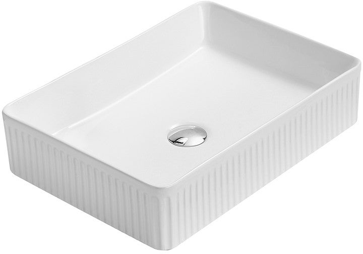 Mexen Grovo umywalka nablatowa ryflowana 51 x 37 cm, biała - 22305100