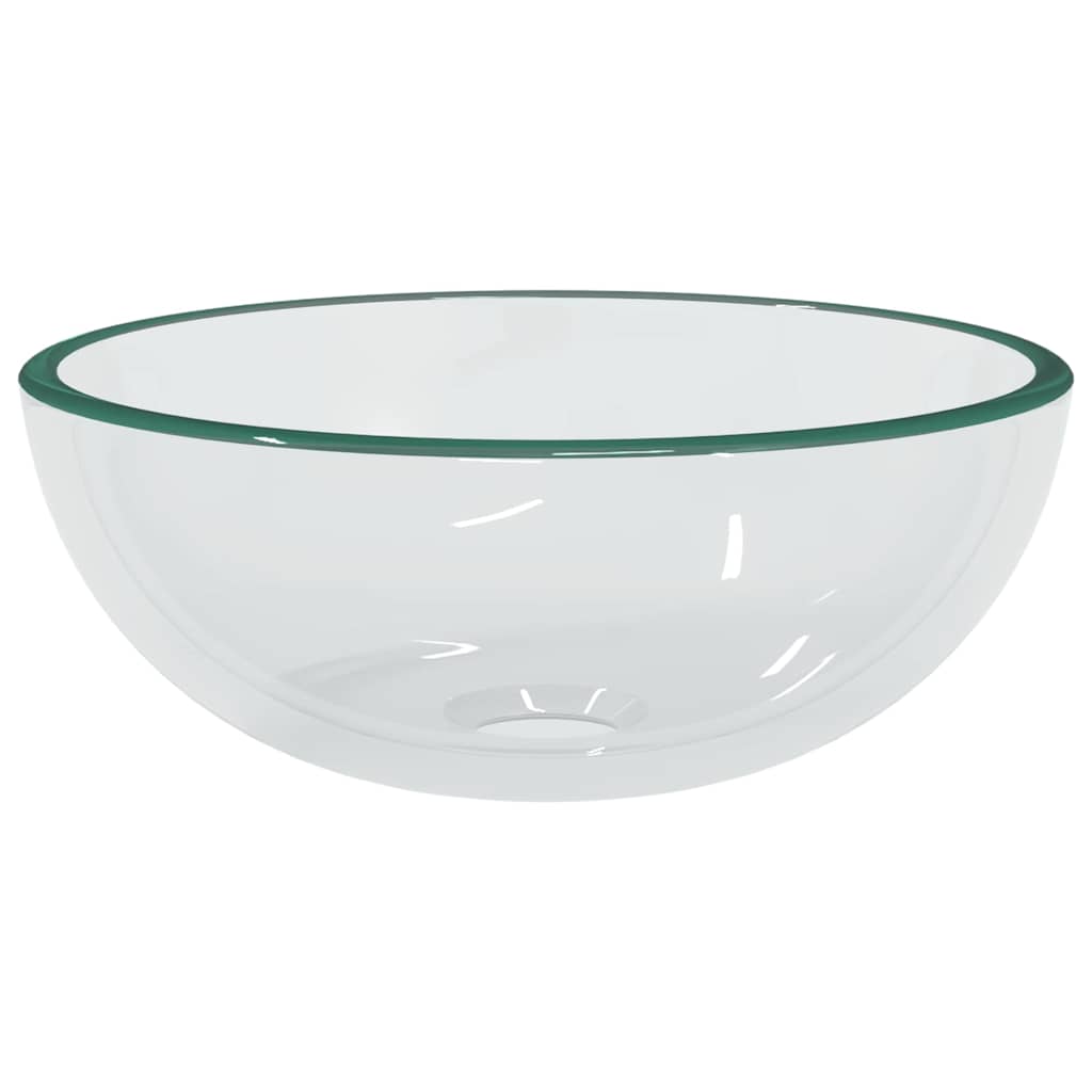 Umywalka Nablatowa ze Szkła Hartowanego Okrągła Przezroczysta 30 cm