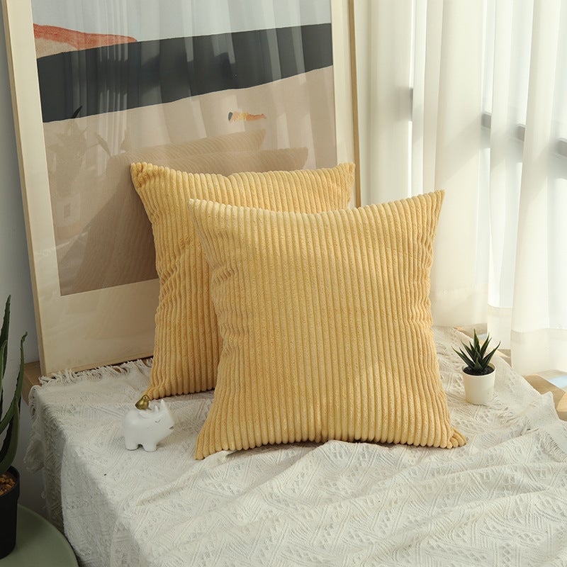 (Żółty Cytrynowy) Poszewka na Poduszkę, zestaw 2 poszewek na poduszki z weluru 45x45 cm, poszewka na poduszkę na sofę z sztruksu