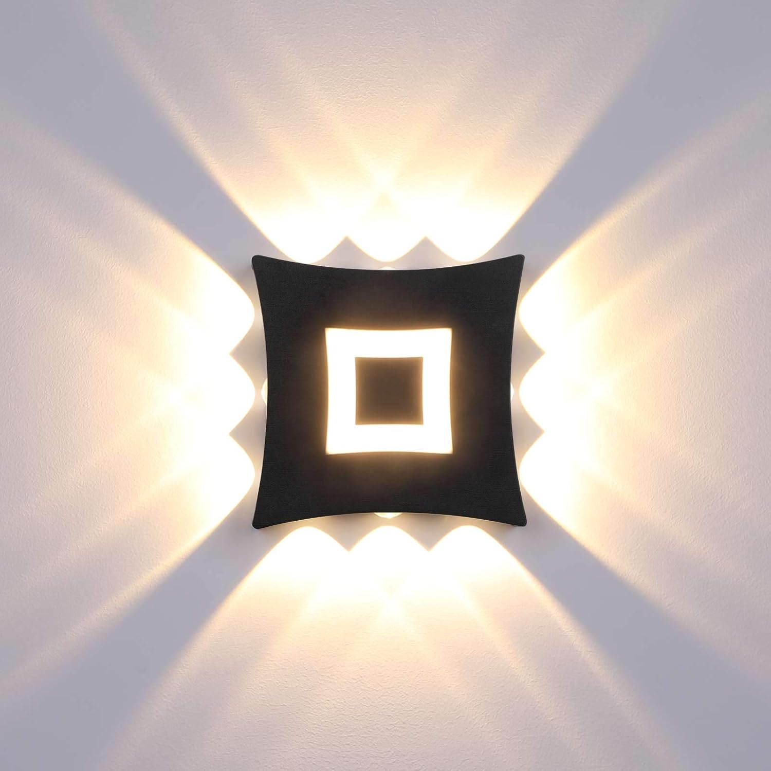 Nowoczesna lampa ścienna COB LED 18 W do użytku wewnątrz i na zewnątrz, wodoodporna, aluminiowa, IP65, ciepłe białe światło