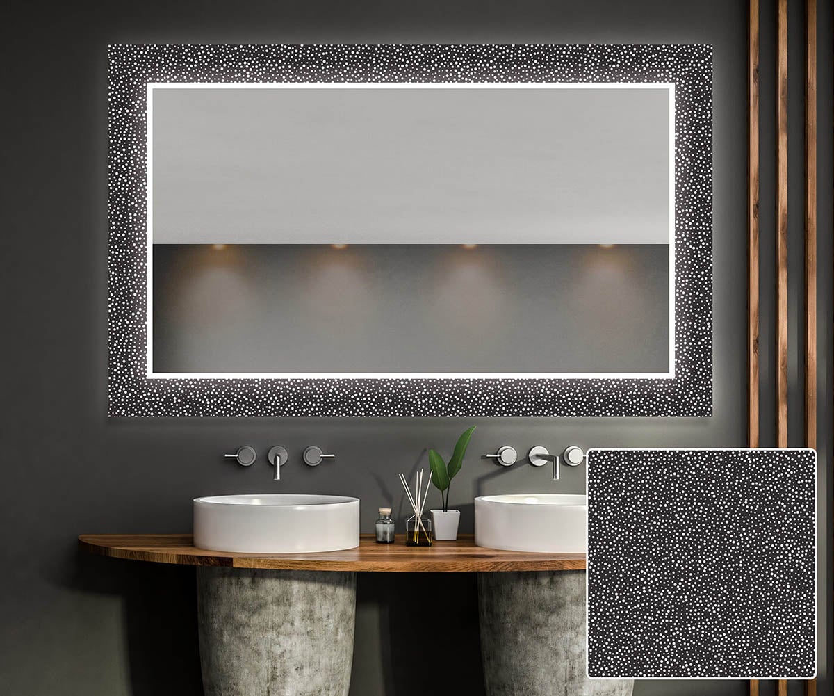 Dekoracyjne lustro z podświetleniem LED do salonu (80x200cm) Jasne lustro LED z chłodnym białym oświetleniem 7000K