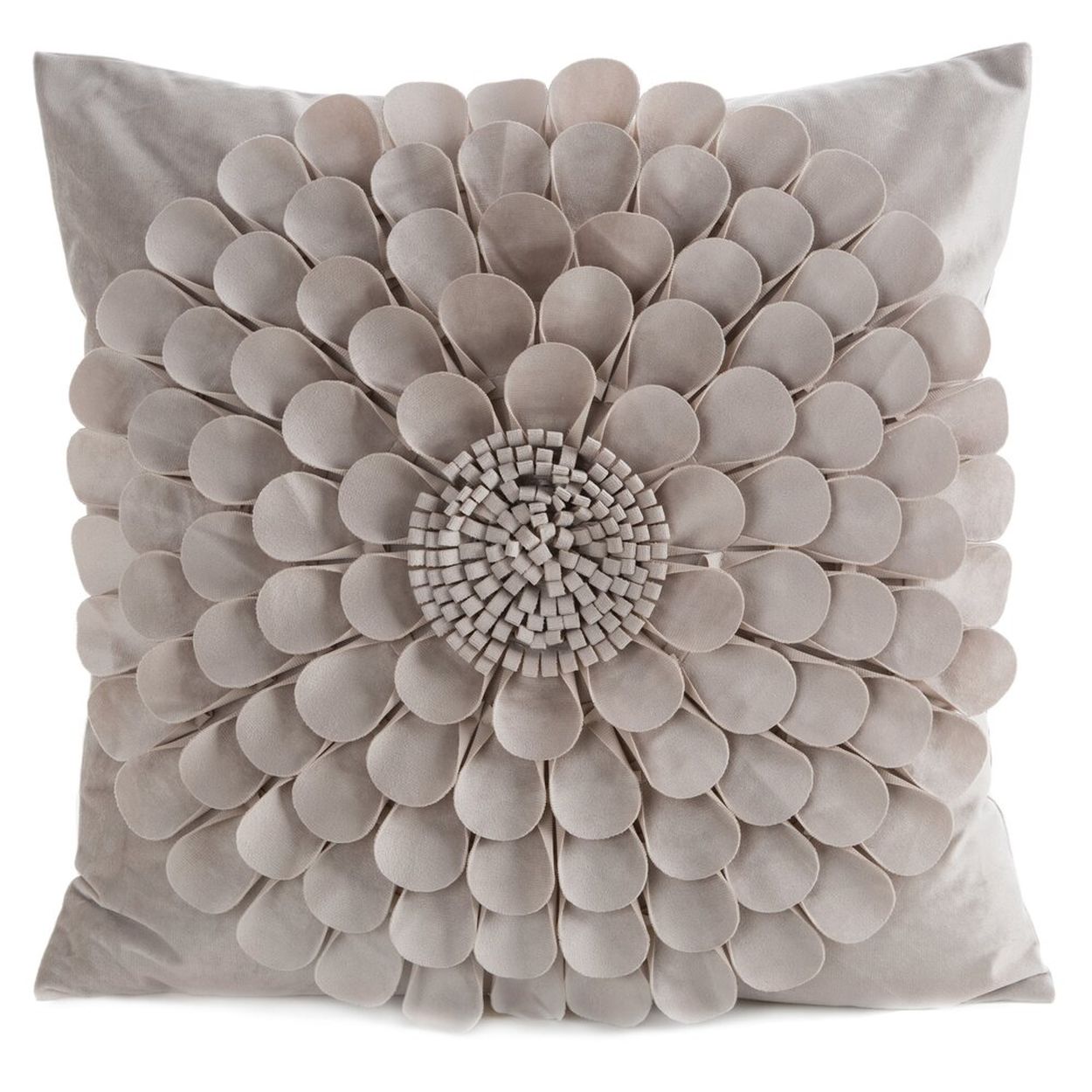 Poszewka dekoracyjna FLORES Eurofirany beżowa kwiat 3D 45x45 cm 1 szt.