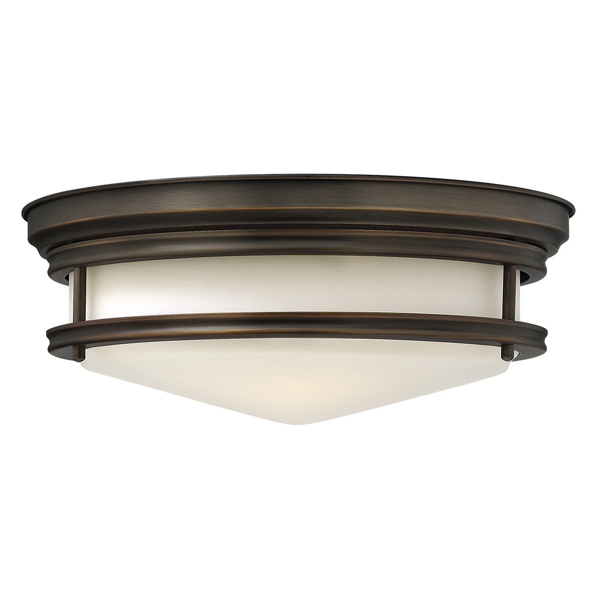 Plafon Hadley okrągły olejowany brązowo-biały 3xE27x40W wym: 14 x 35,6 cm IP44 metal Hinkley