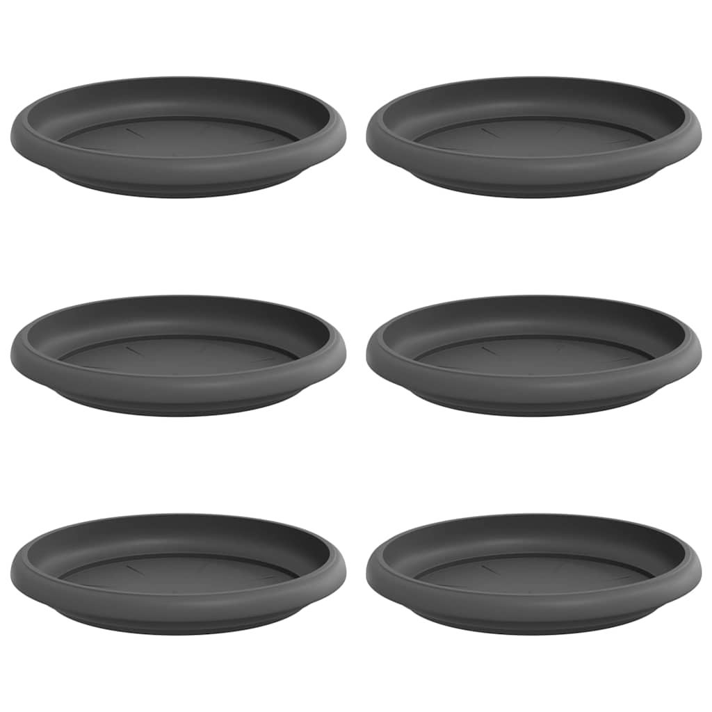 Okrągły Talerzyk Kwiatowy 6 pcs Czarny Ø 14 x 2 cm