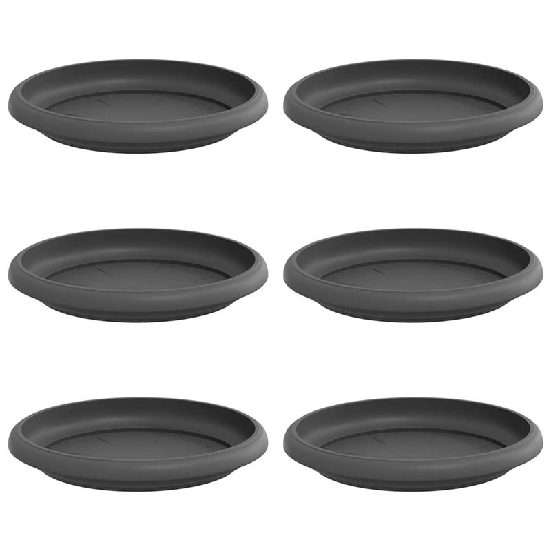 Okrągły Talerzyk Kwiatowy 6 pcs Czarny Ø 14 x 2 cm