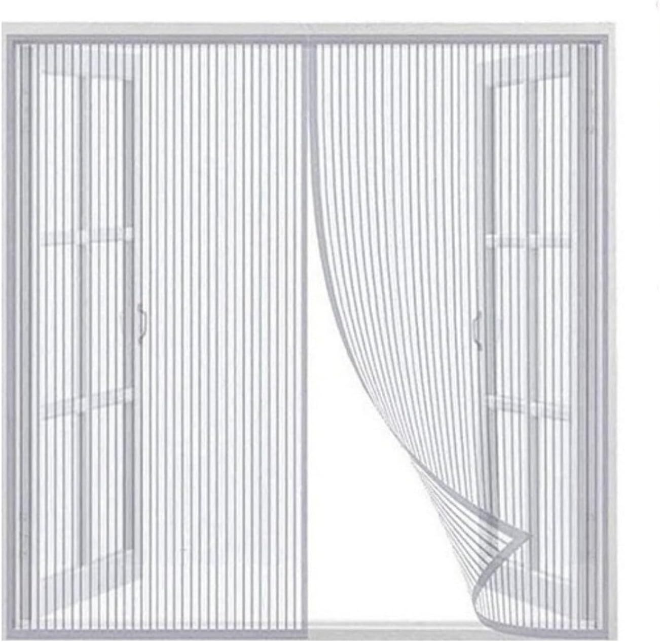 Moskitiera magnetyczna, siatka oddychająca, przeciw komarom, automatyczne zapięcie, 150x130 cm, biała