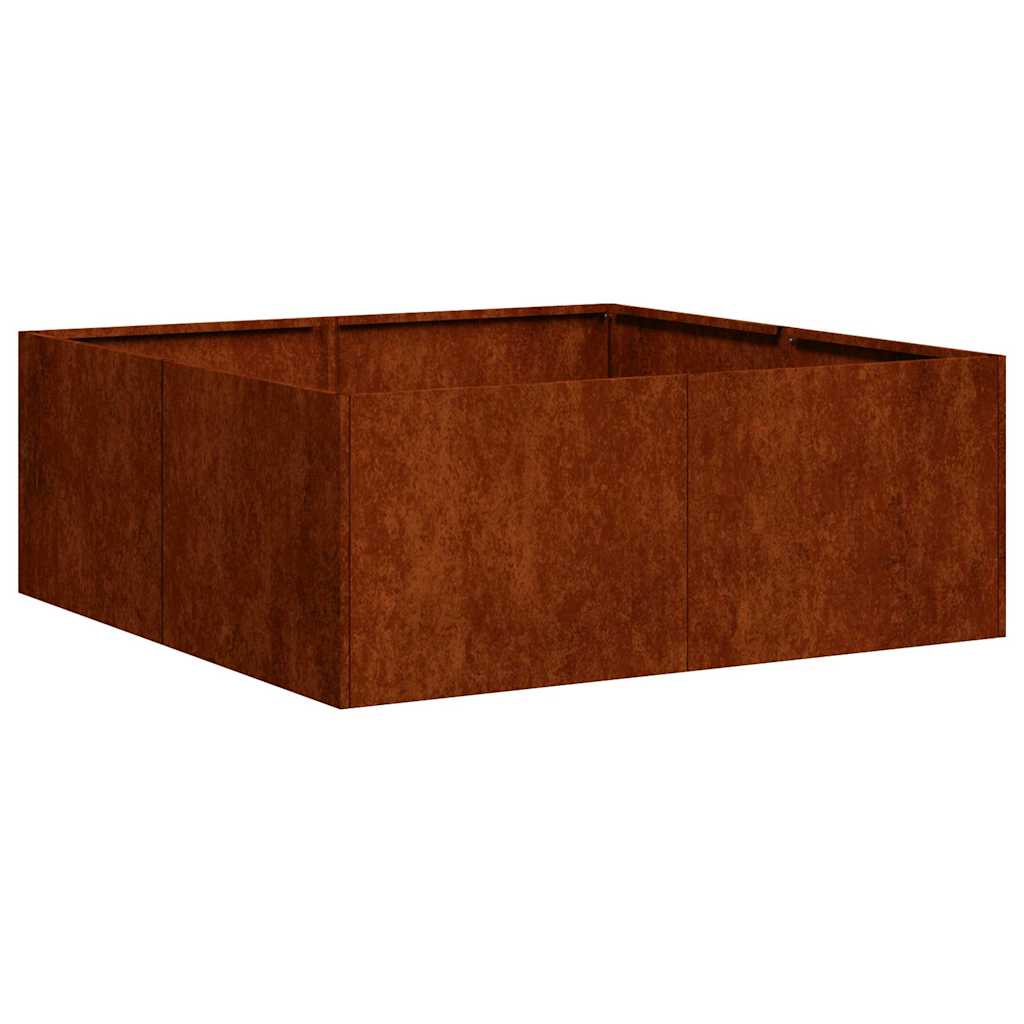Donica Ogrodowa Corten 80x80x30 cm Rdzawa na Kwiaty na Zioła