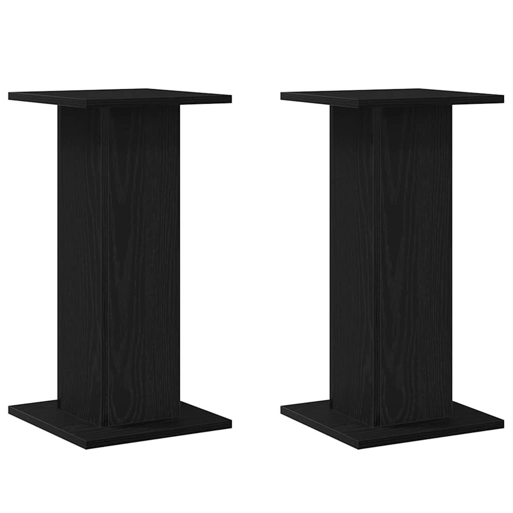 2x Stojak na Rośliny 60 cm Czarny Dąb 30x30x60 cm do Ogrodu