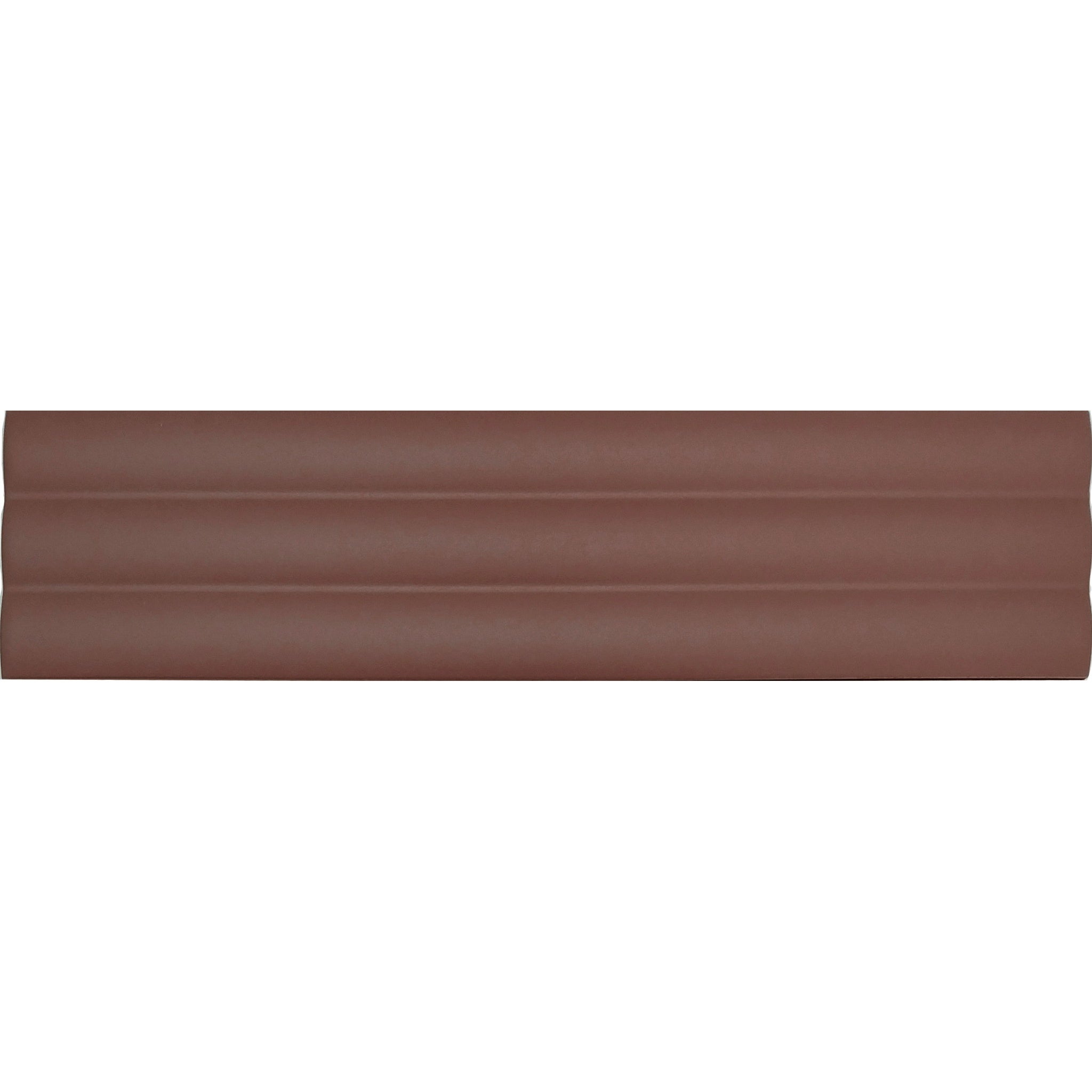 Matowa płytka ścienna z reliefem, czerwona, Acanto 10x40 cm Reeded Ginger