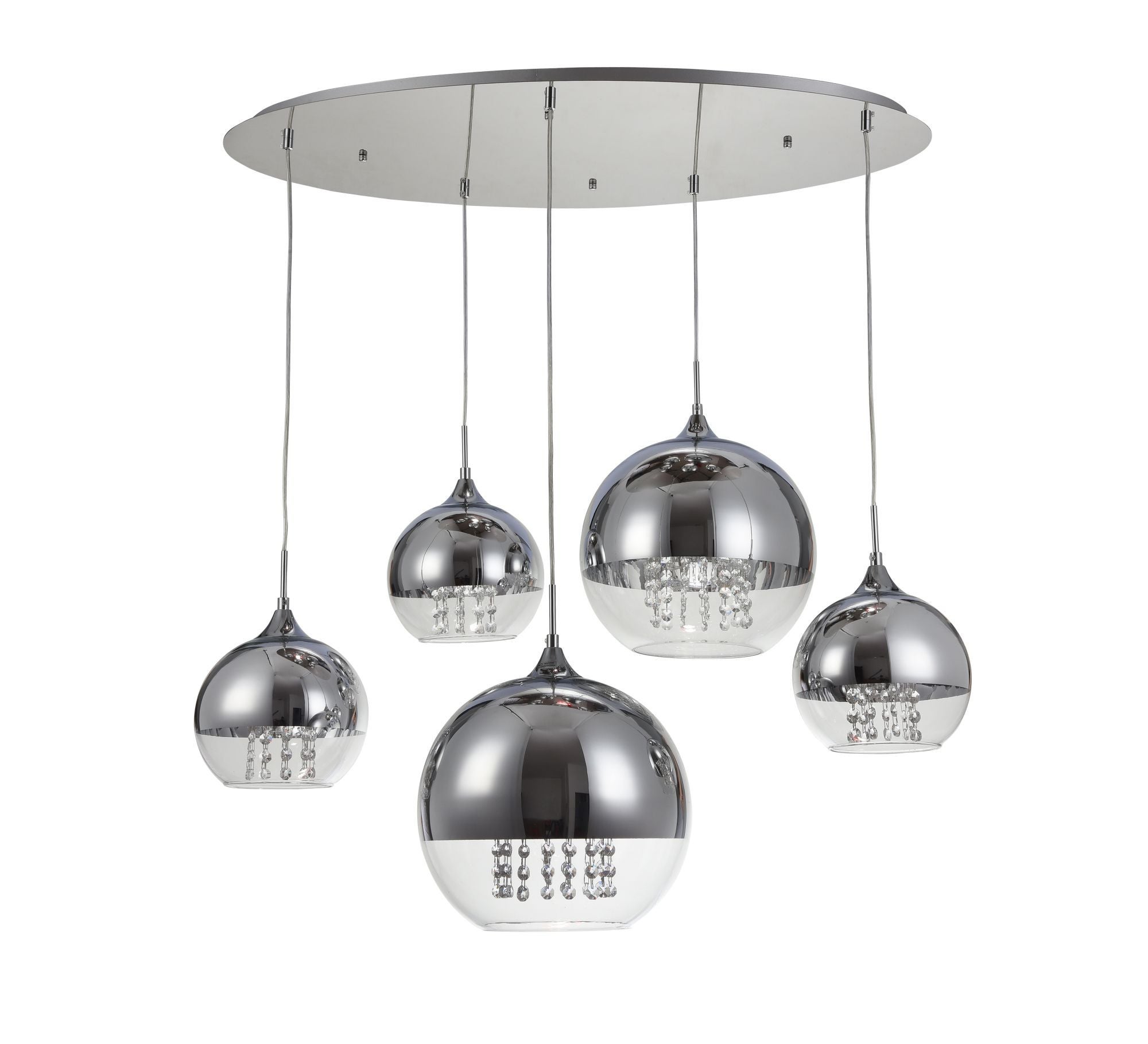 Lampa wisząca szklane klosze z kryształami Fermi Maytoni P140-PL-170-5-N