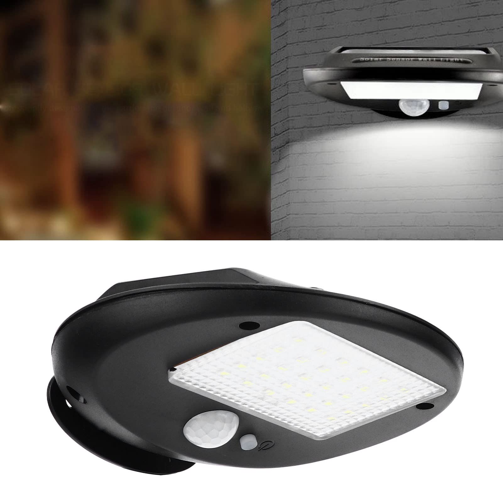 Wodoodporna zewnętrzna solarna lampa ścienna z czujnikiem ruchu LED