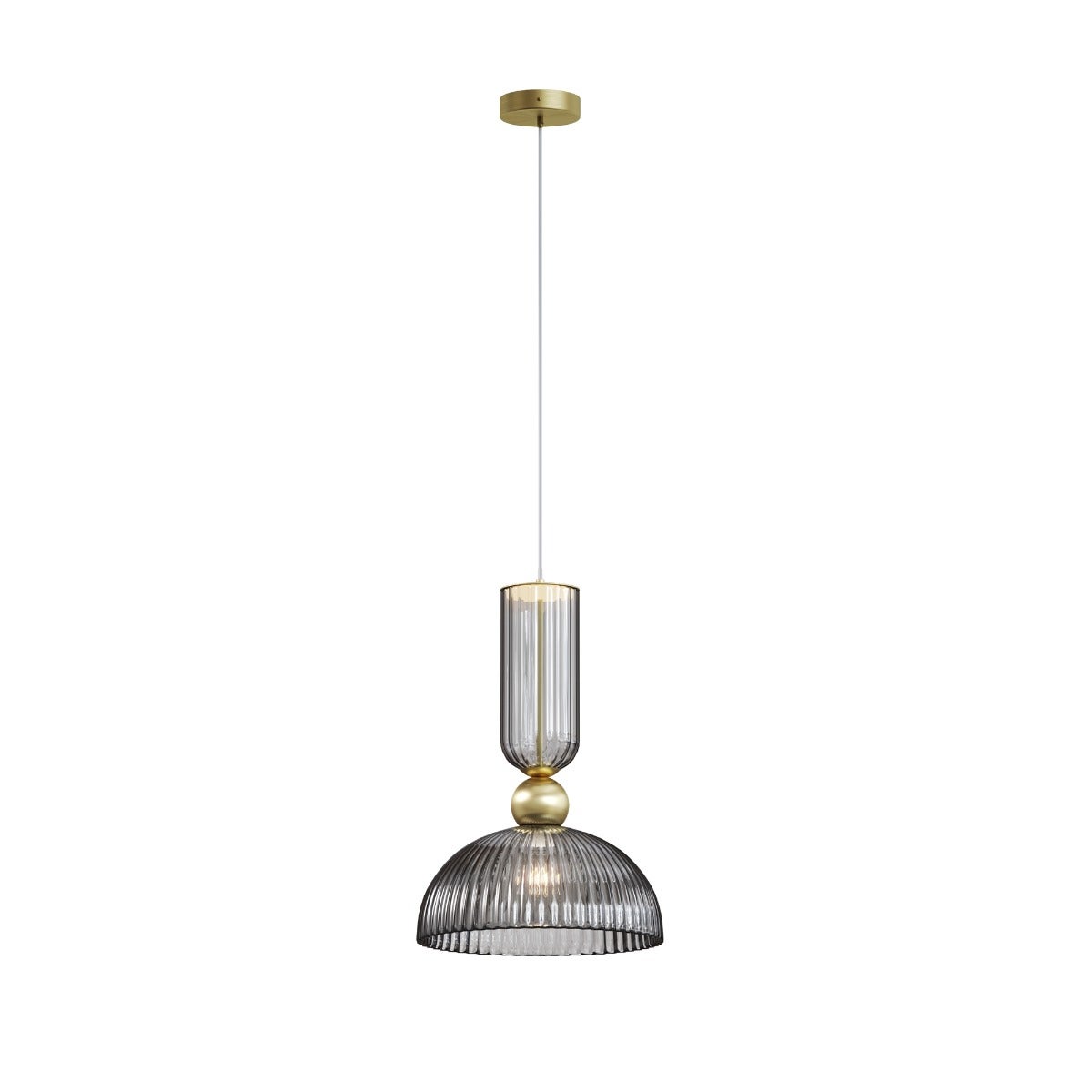 Maytoni Antic Nowoczesna lampa sufitowa w kształcie kopuły, złota, 2700K, 510lm, 1xE27, abażur w kolorze szarym