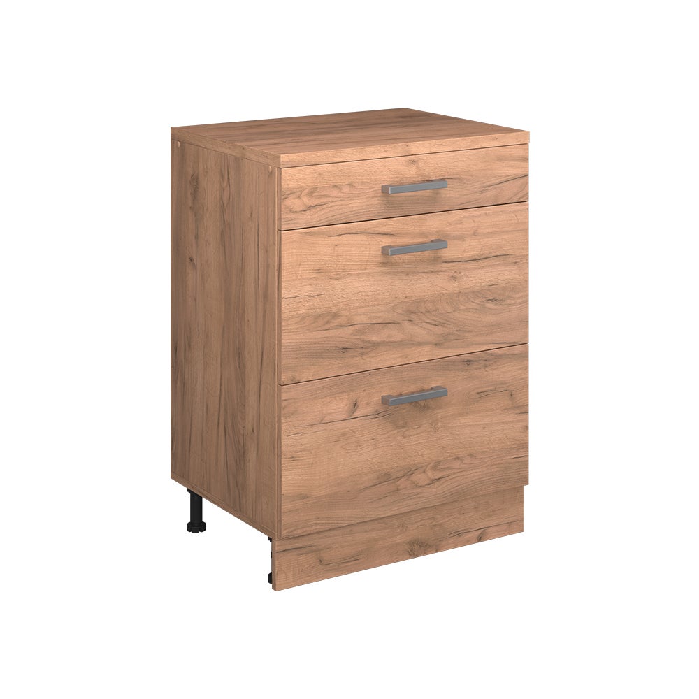 Vicco Komoda rozszerzająca Rion, Dąb goldkraft/Dąb goldkraft, 60 x 46 cm bez skosu z 3 szufladami