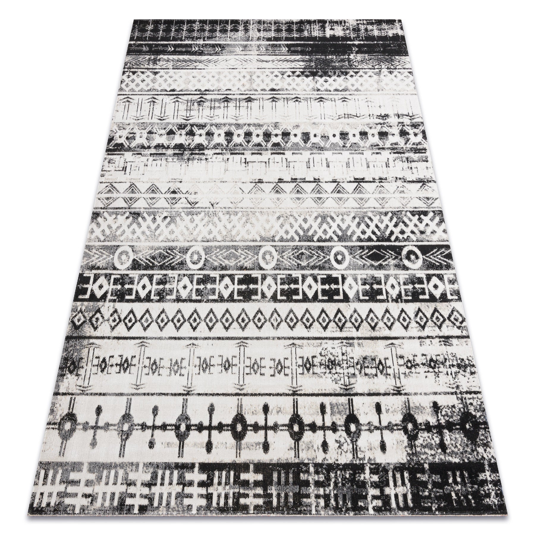 Dywan nowoczesny MUNDO E0592 etniczny outdoor beż / czarny 160x220 cm