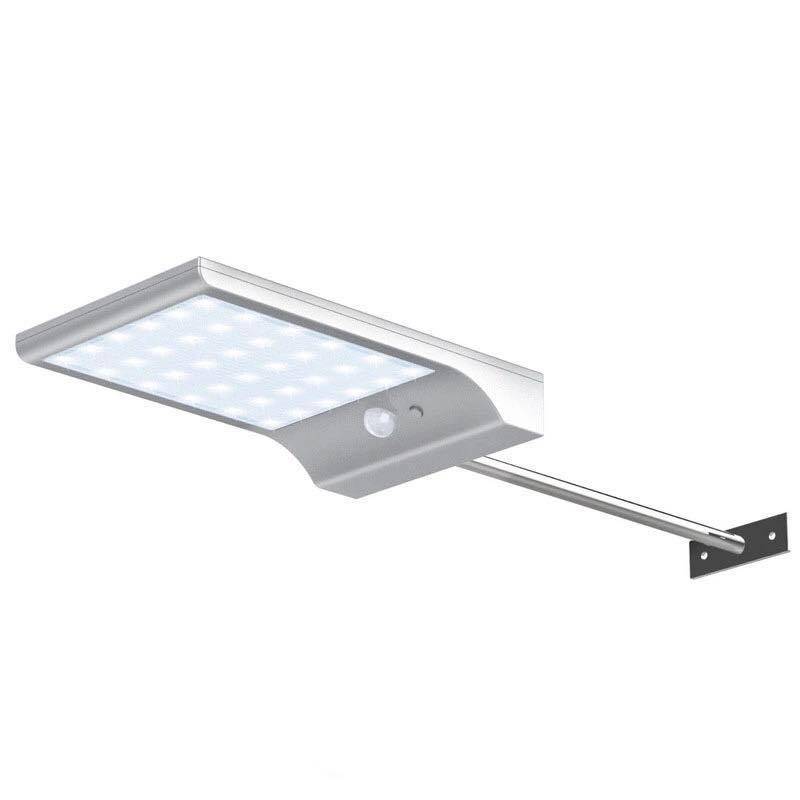 36-diodowa lampa ogrodowa LED na energię słoneczną – biała z drążkiem, zewnętrzna lampa ścienna LED na balkon i do ogrodu z czujnikiem ogrodzenia