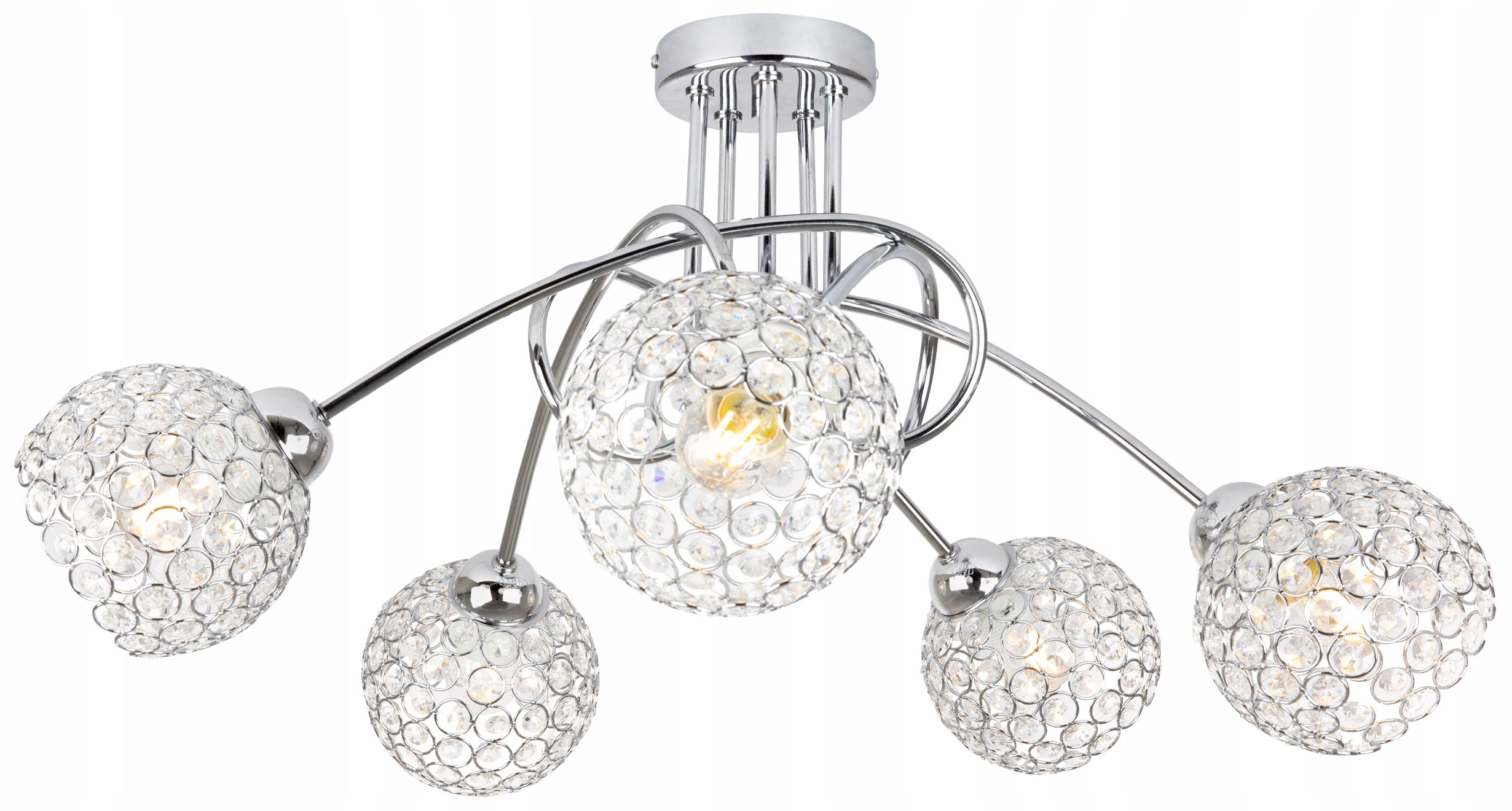 Lampa sufitowa żyrandol Light Home LH Crystal 5x E27 60W srebrny