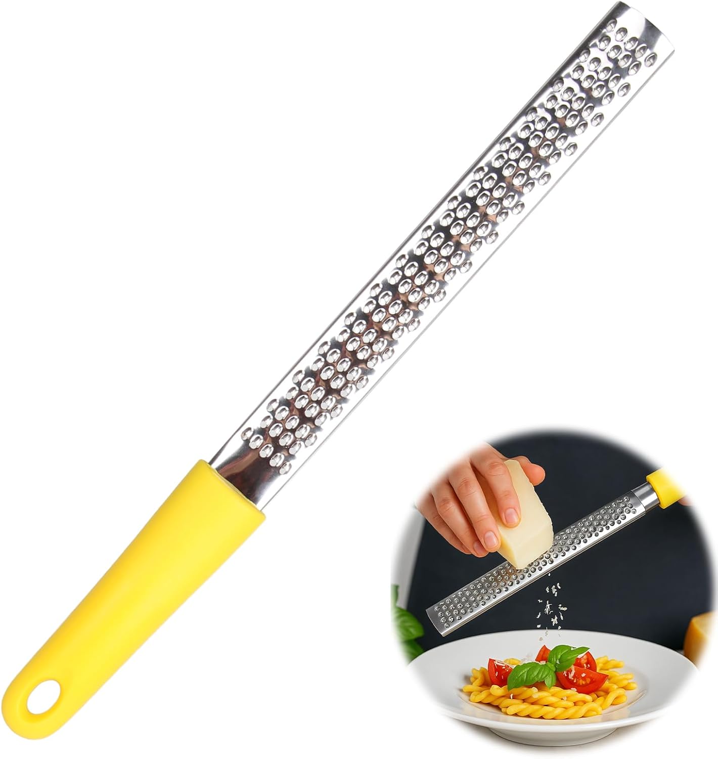 Zester do cytrusów i ręczna tarka do sera, drobna tarka do parmezanu, cytryny, imbiru, ze stali nierdzewnej, nadaje się do mycia w zmywarce