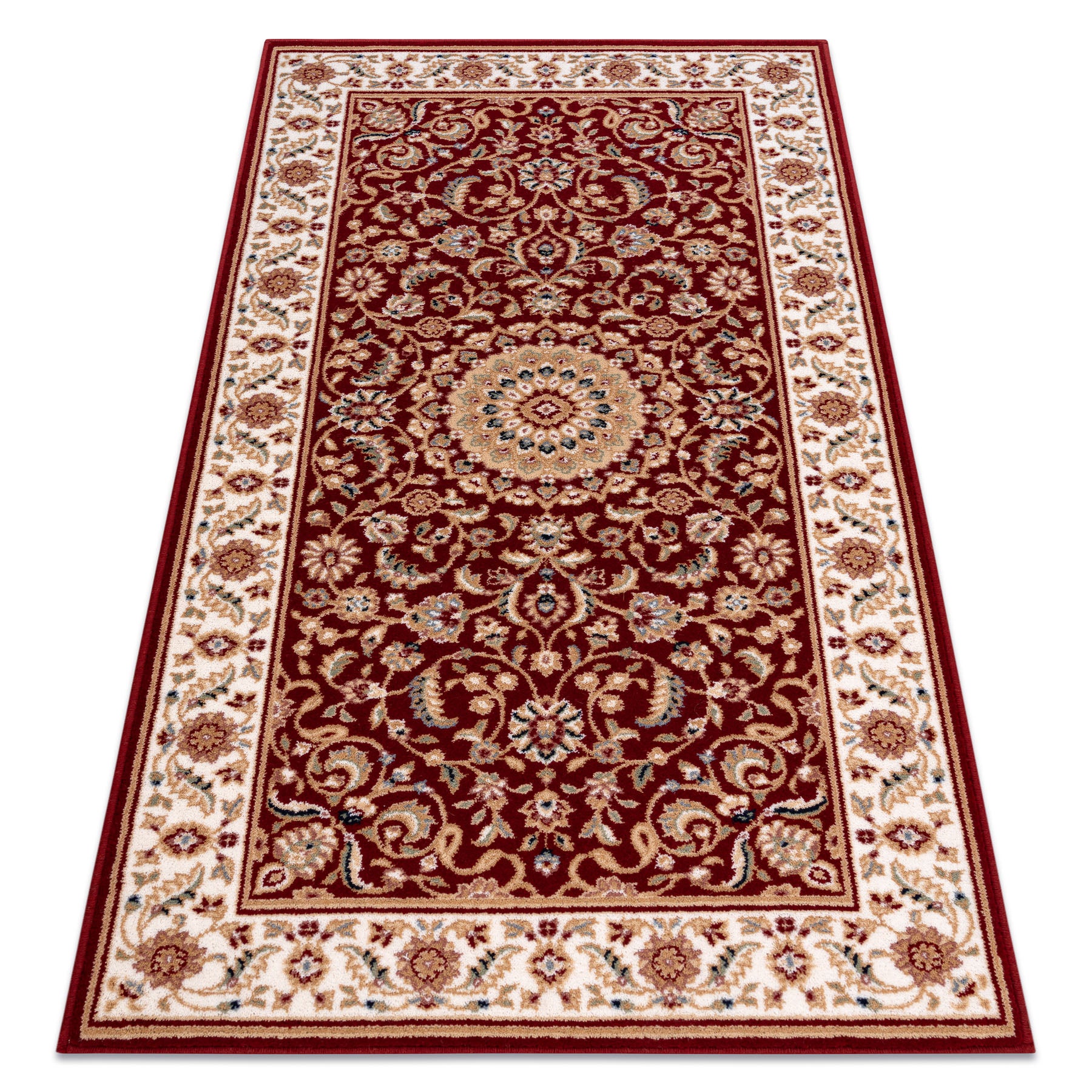 Dywan wełniany NAIN Rozeta, ramka 7176/51066 bordo 80x150 cm