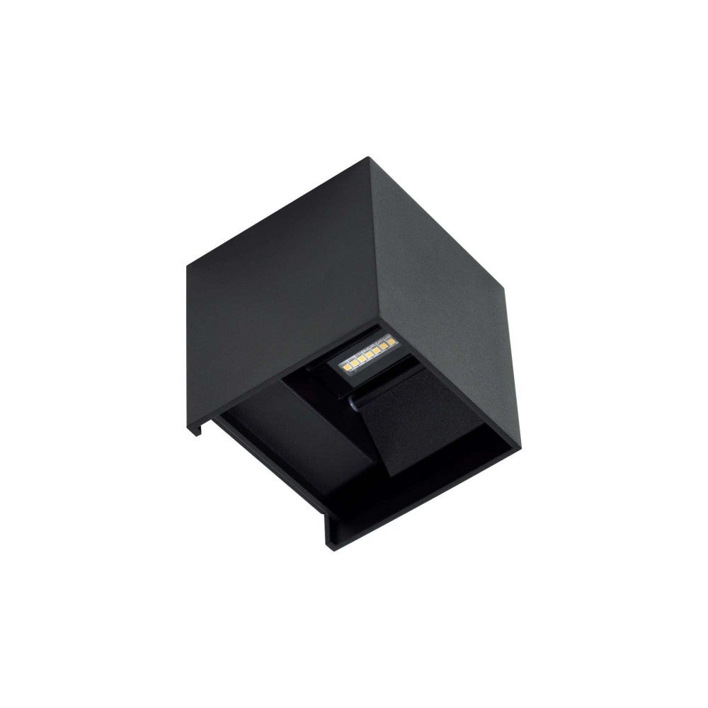 Czarna lampa ścienna zewnętrzna 10 cm, górne i dolne światło LED 6,8 W, aluminium - 3000º K - ciepłe światło - 530 lm