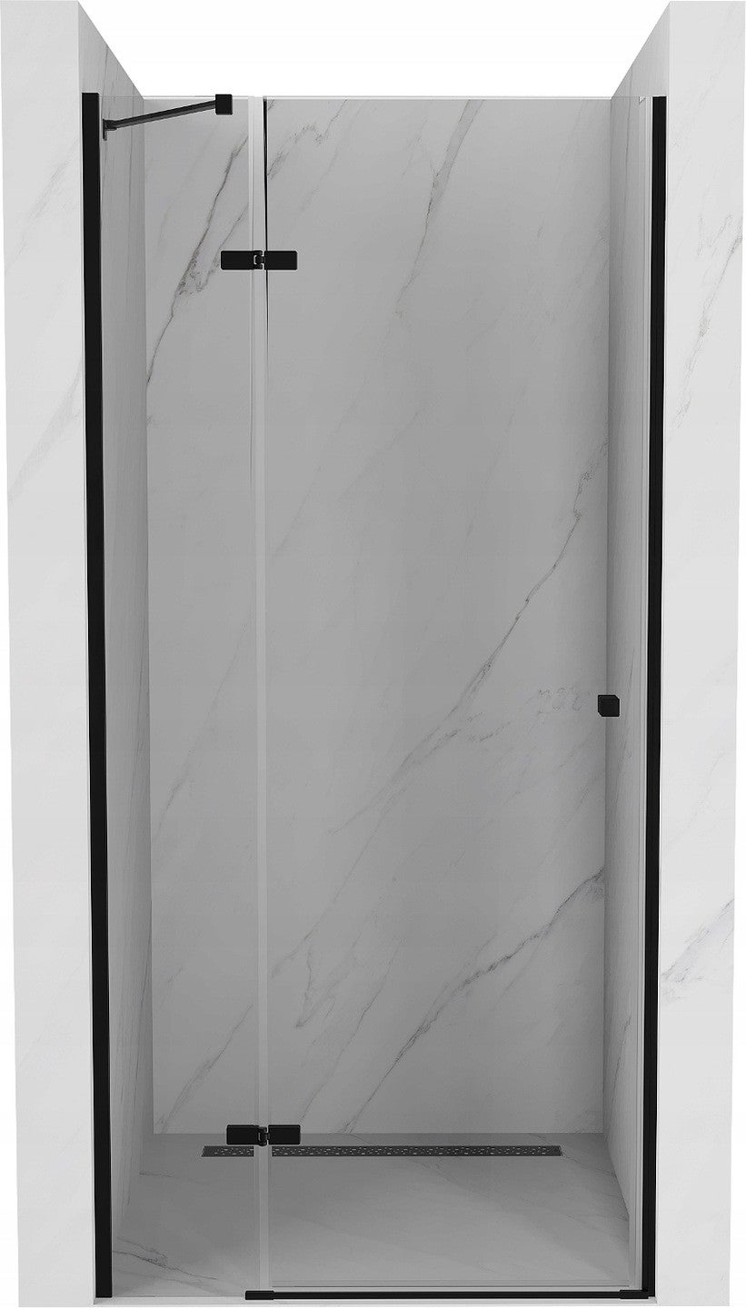 Mexen Roma drzwi prysznicowe uchylne 80 cm, transparent, czarne - 854-080-000-70-00