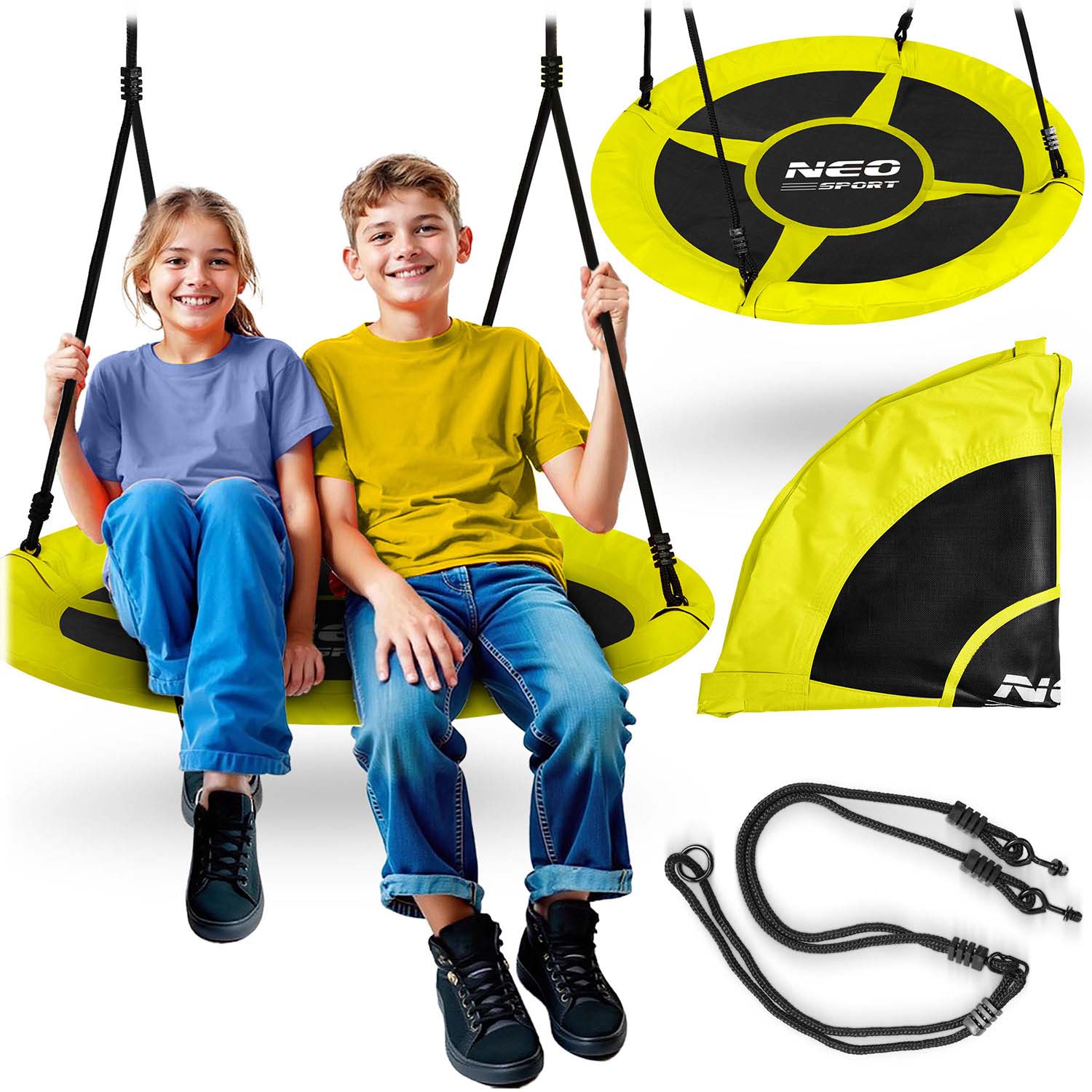 Huśtawka bocianie gniazdo fotel wiszący bujany kosz 105 cm Swingo NEO-SPORT