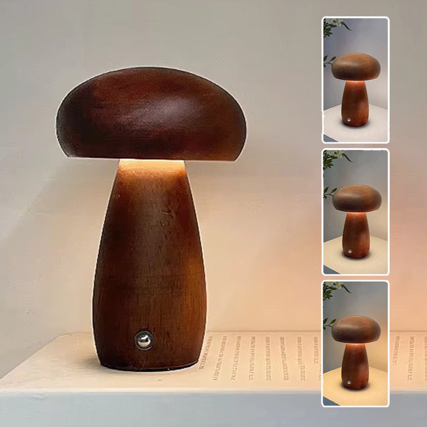 Bezprzewodowa lampa stołowa LED, ładowalna lampka biurkowa w kształcie grzyba, dotykowa lampka nocna, płynna regulacja jasności w 3 kolorach