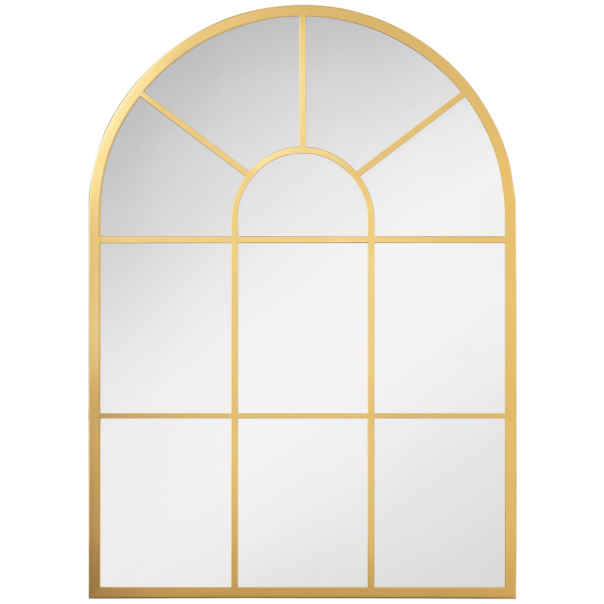 Nowoczesny Wall Lustro w Arch Shape 70x50 cm dla sypialnia i salon, Złoty
