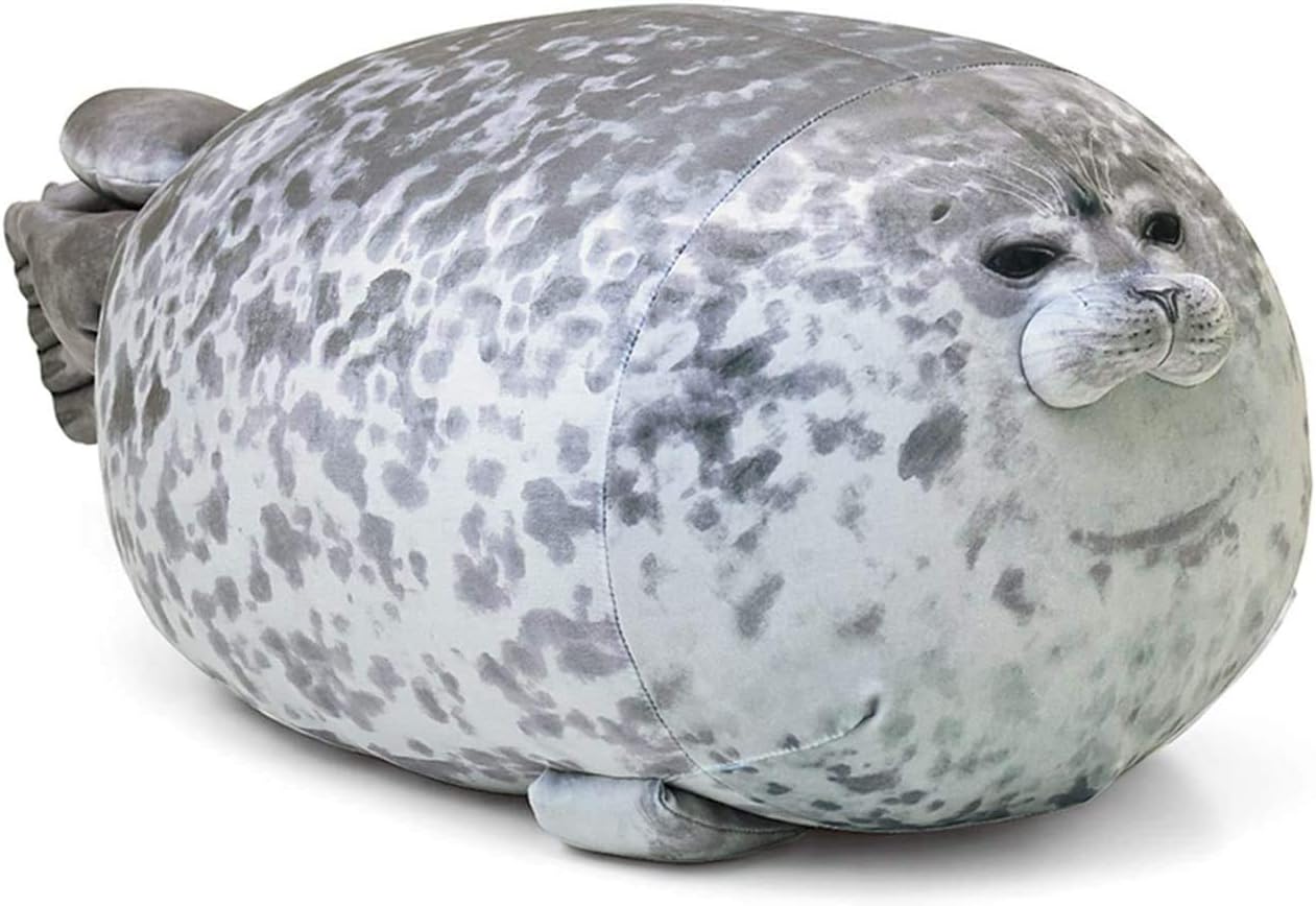 Poduszka z pulchną foką plamistą, uroczy pluszowy zwierzak morski, 30 cm