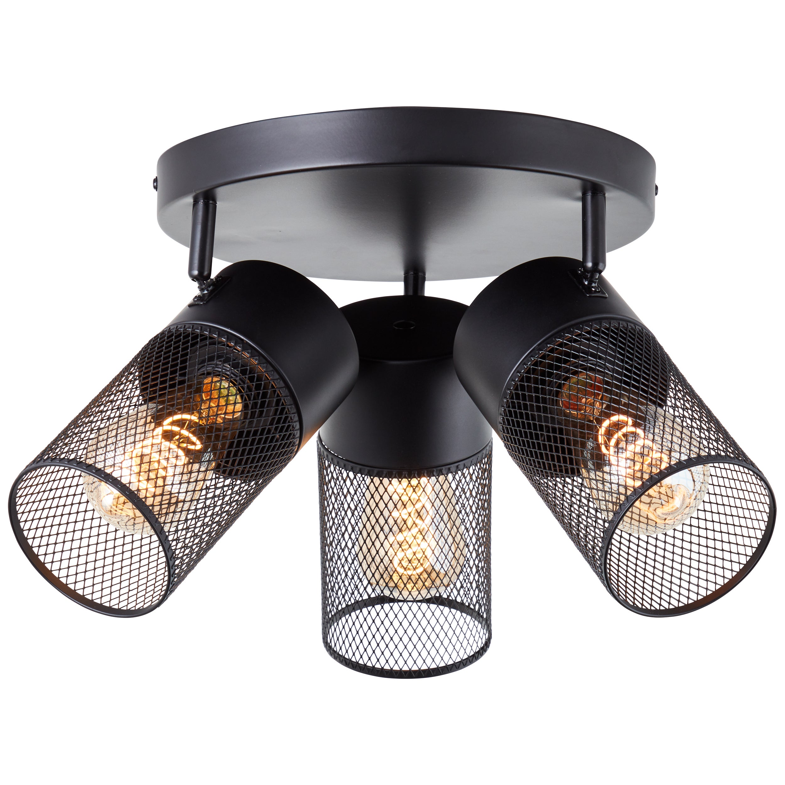 Brilliant Kamolo Spotrondell 3flg schwarz matt, metal, 3x A60, E27, 40 W