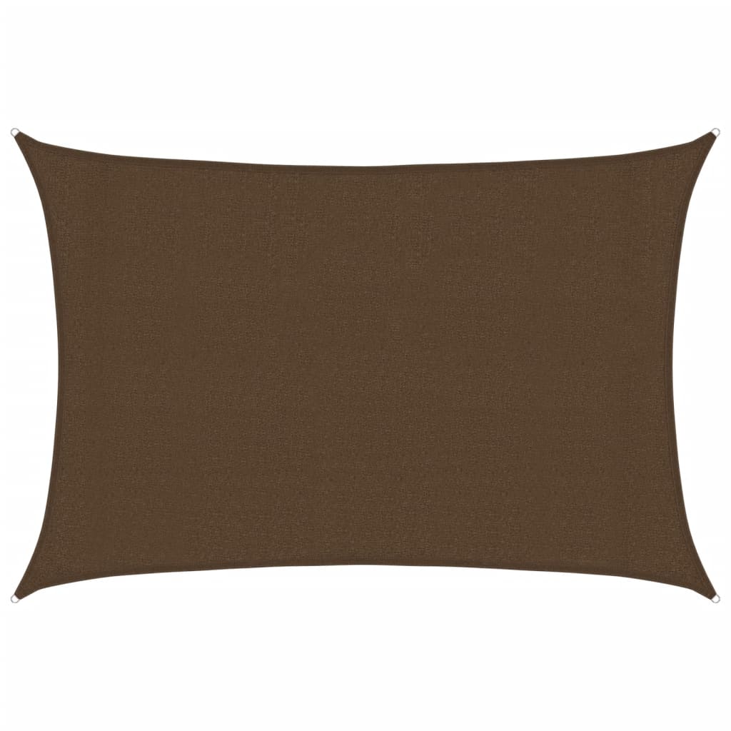 Żagiel przeciwsłoneczny brązowy, 160 g/m², 3 x 5 m, wykonany z HDPE, osłona przeciwsłoneczna do ogrodu, tarasu lub balkonu