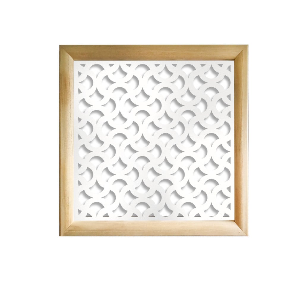 DROPS - Kwadratowe moduły dekoracyjne z drewna i PVC - Rozmiar 73x73 cm - Grubość 64 mm - Kolor wewnętrzny BIAŁY