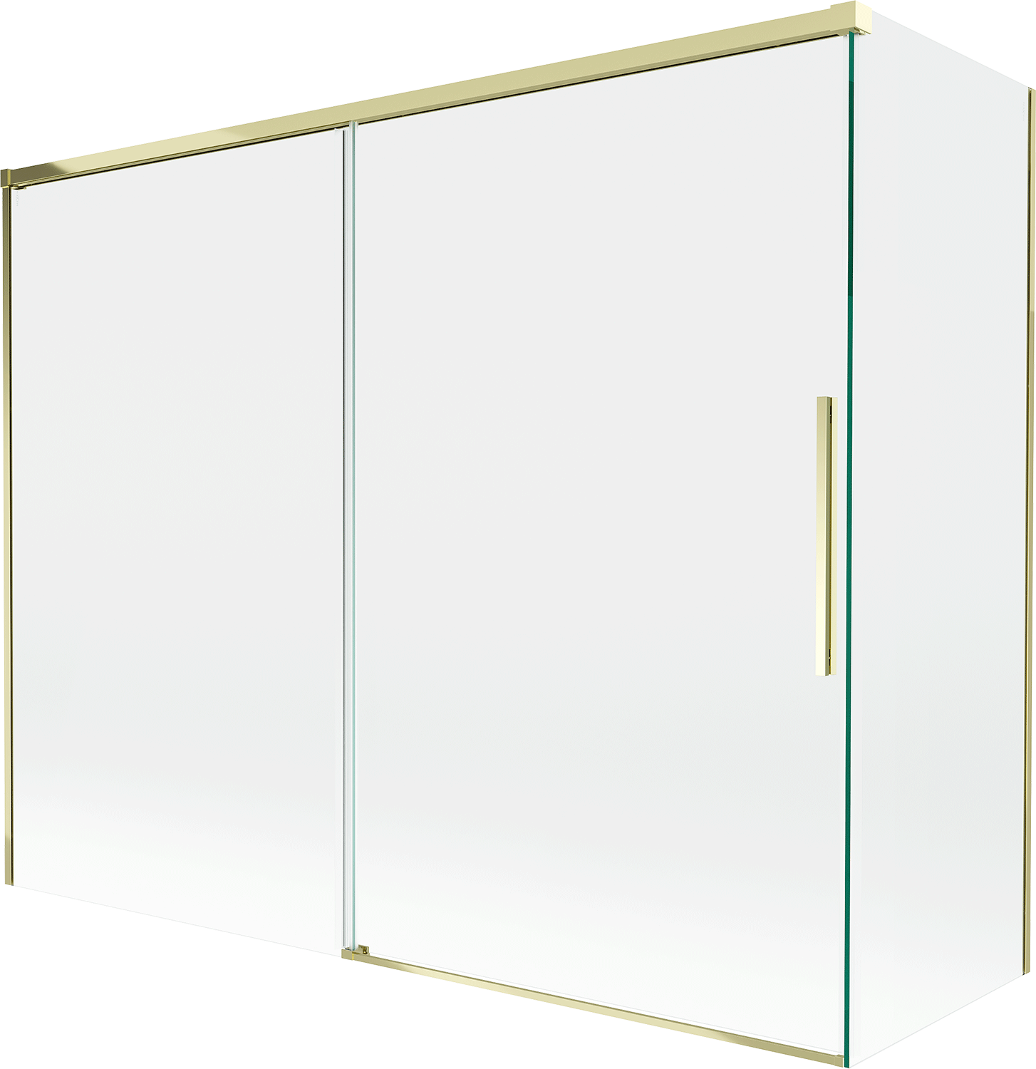 Mexen Rox parawan nawannowy 2-skrzydłowy rozsuwany 190 + 90 x 150 cm, transparent, złoty - 8C9-190-090-50-00