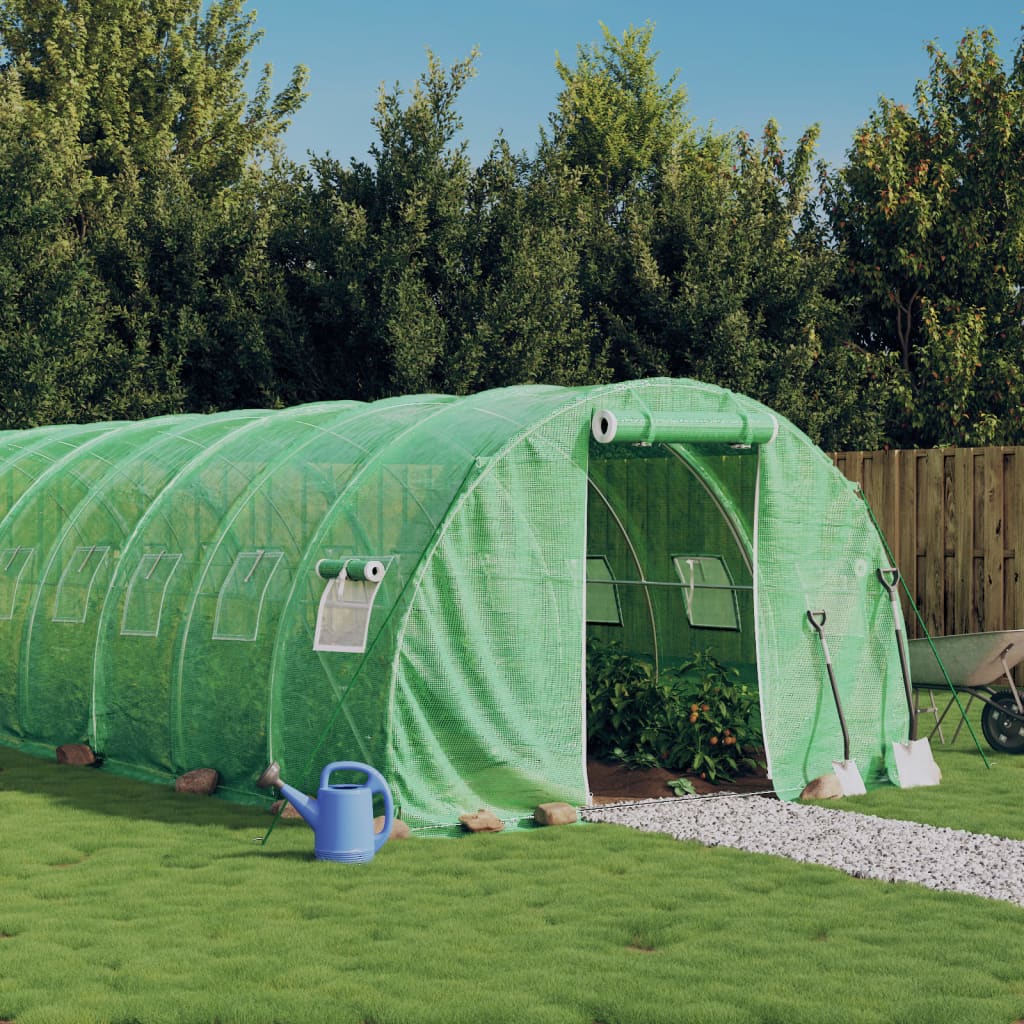 Szklarnia ze stalową ramą, zielona, 48 m², 16x3x2 m vidaXL