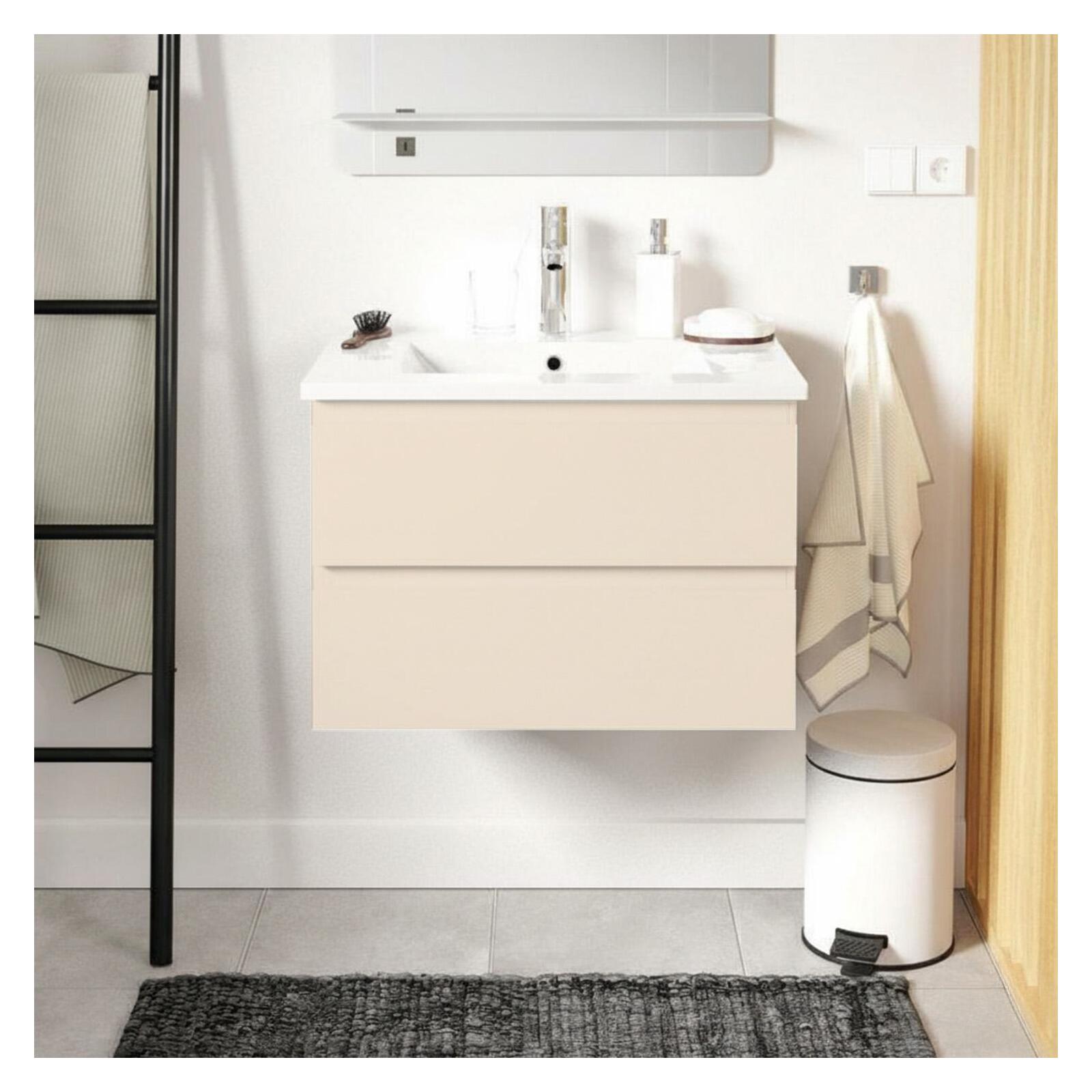 Zestaw umywalkowy 60 cm z blatem ceramicznym i baterią chromowaną SORRENTO
