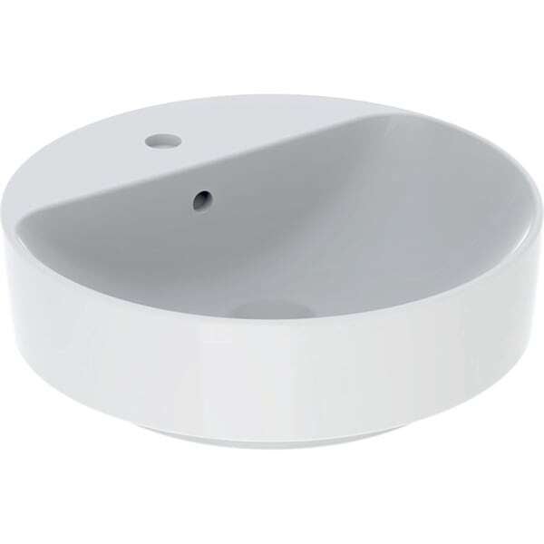 Geberit VariForm Countertop washbasin round, 450mm, with tap hole, with overflow, 500.769.01.2